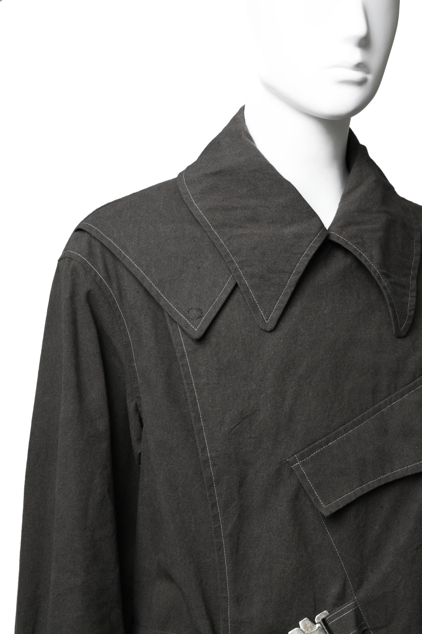 ierib dispatch rider coat 1940  / boiled waxy cotton (GREY) - Image 33