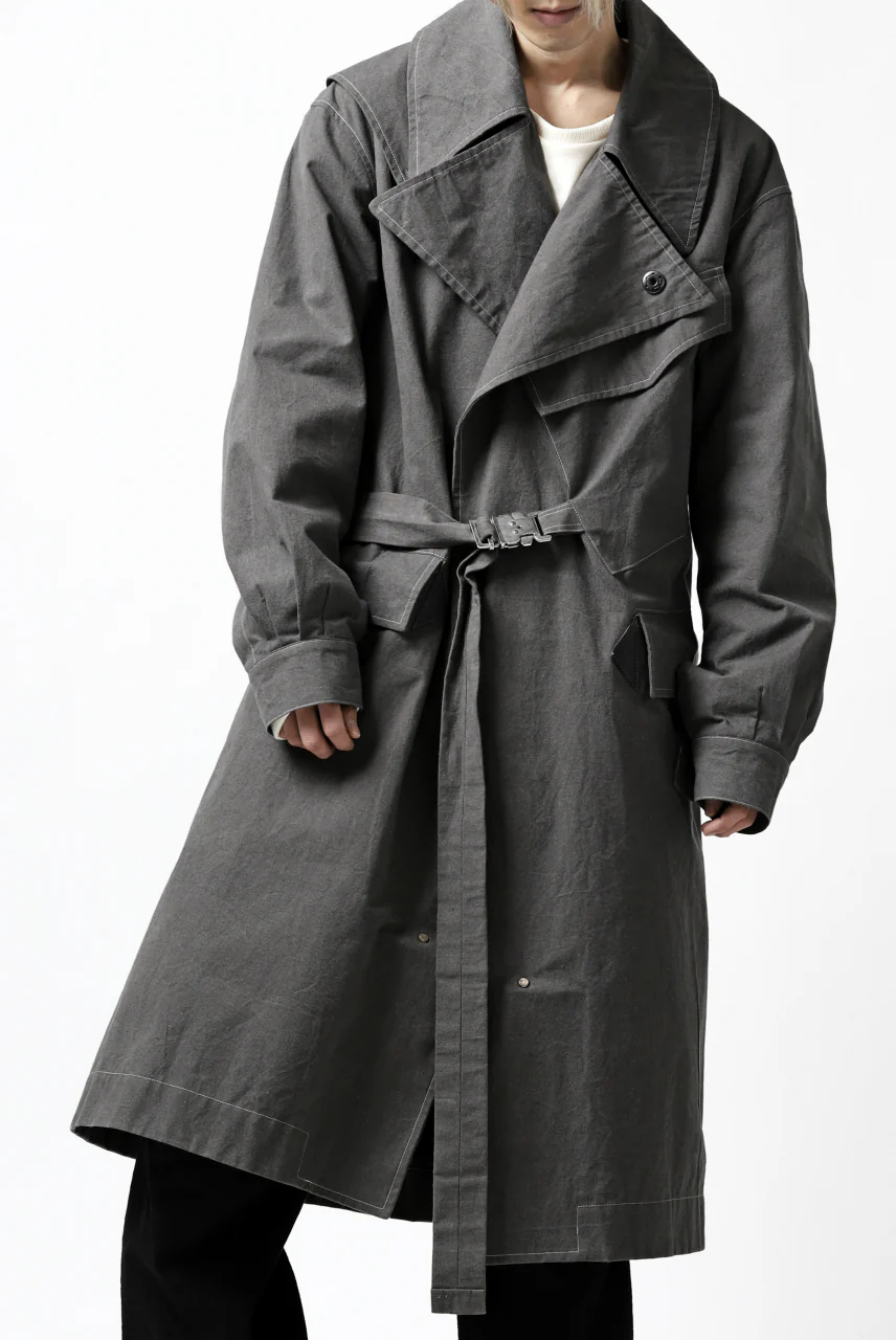 ierib dispatch rider coat 1940  / boiled waxy cotton (GREY) - Image 4