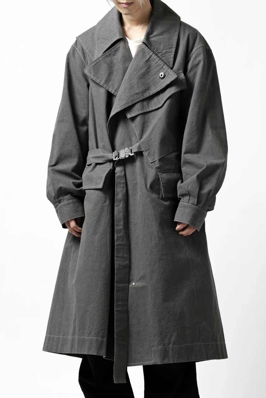 ierib dispatch rider coat 1940  / boiled waxy cotton (GREY) - Image 5