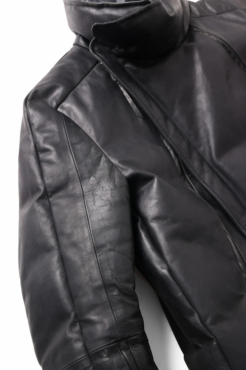 ierib Down Jacket / Horse Nubuck Leather (MATT BLACK) - Image 11