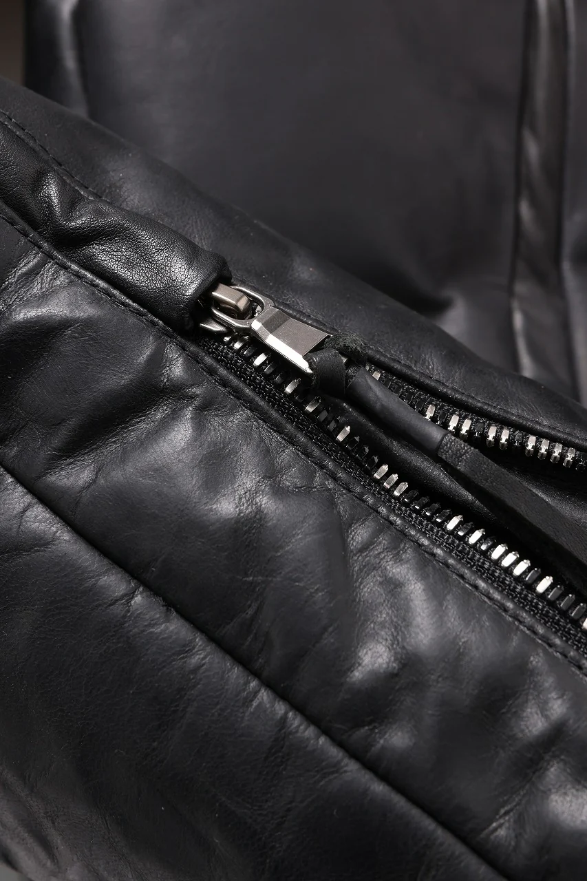 ierib Down Jacket / Horse Nubuck Leather (MATT BLACK) - Image 12