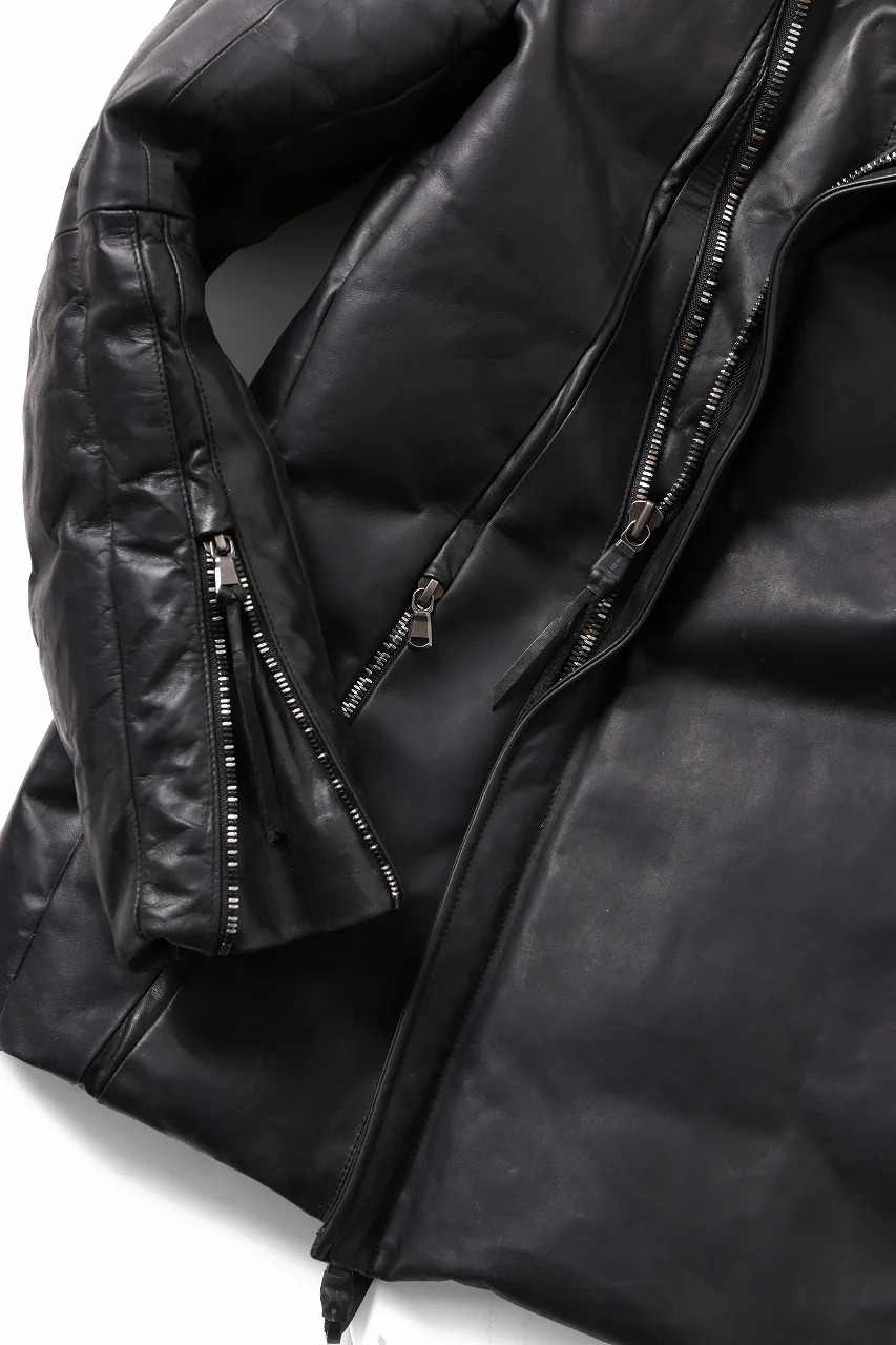 ierib Down Jacket / Horse Nubuck Leather (MATT BLACK) - Image 13
