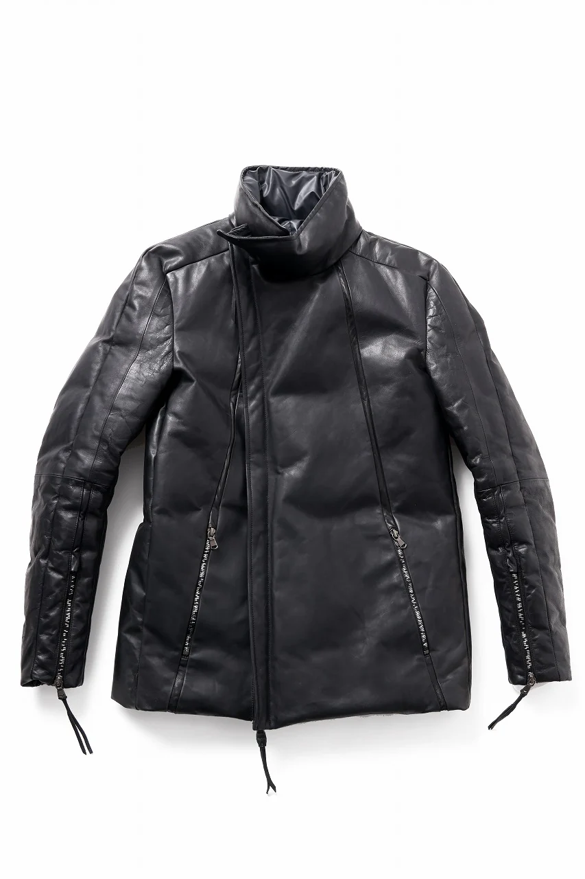 ierib Down Jacket / Horse Nubuck Leather (MATT BLACK) - Image 2
