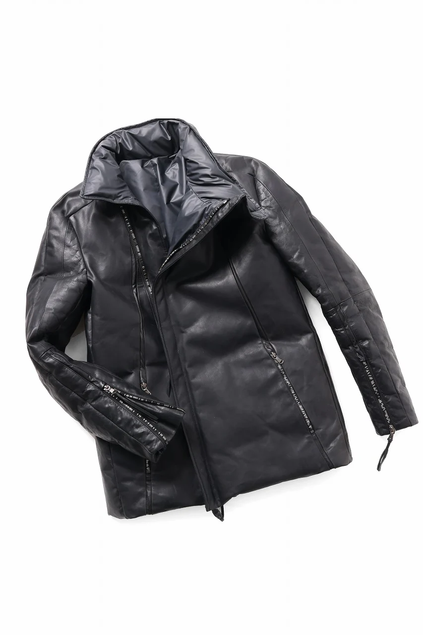 ierib Down Jacket / Horse Nubuck Leather (MATT BLACK) - Image 4