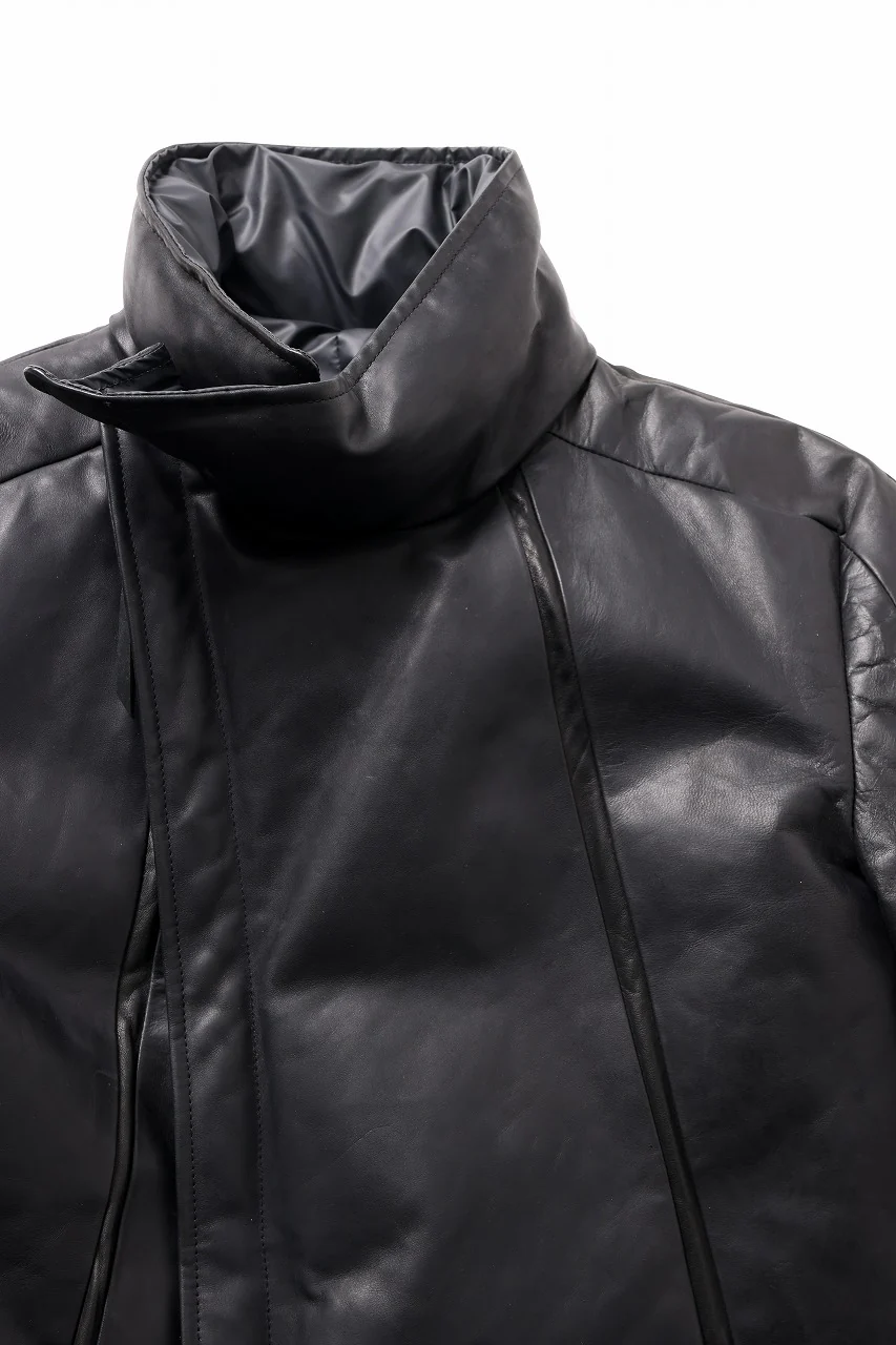 ierib Down Jacket / Horse Nubuck Leather (MATT BLACK) - Image 9