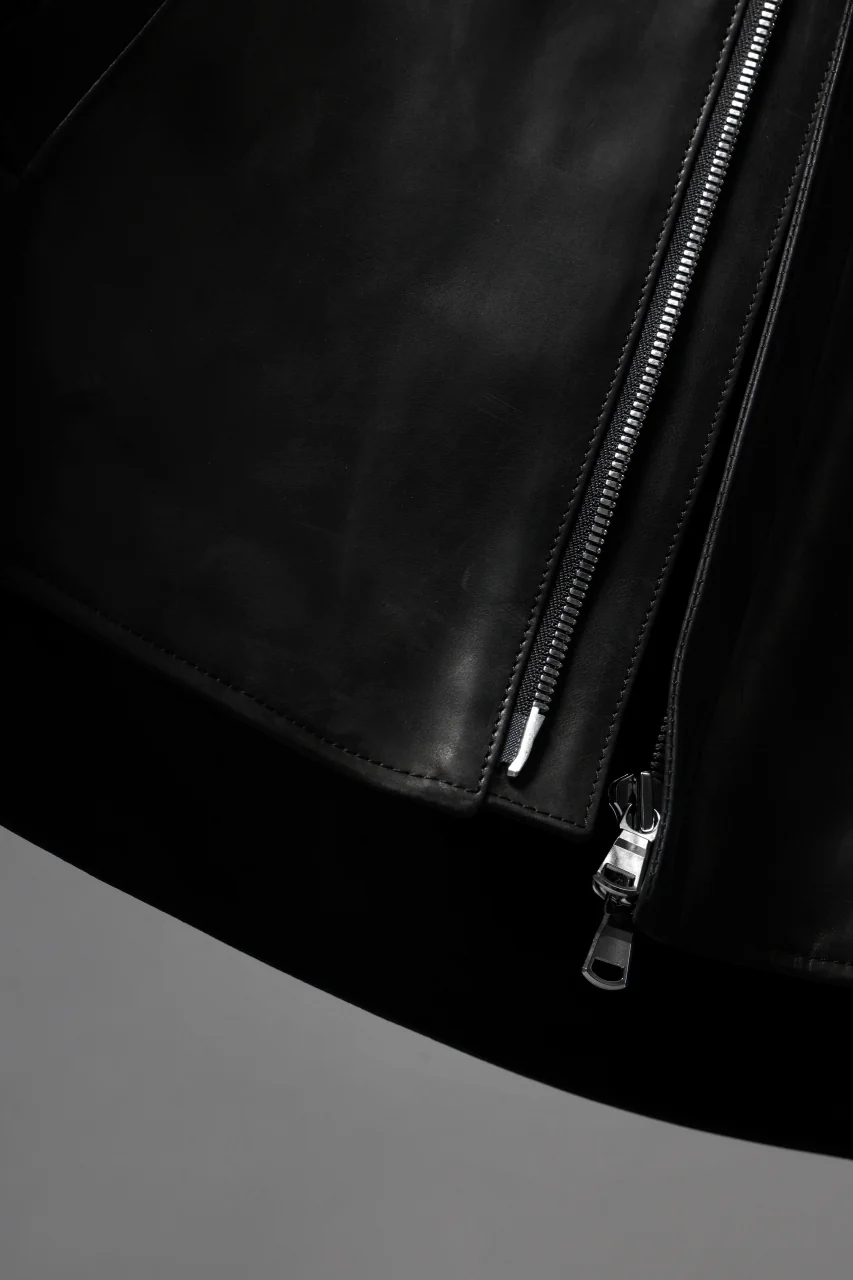 ierib EX-Collared Zip Jacket / Horse Nubuck Leather (BLACK) - Image 51