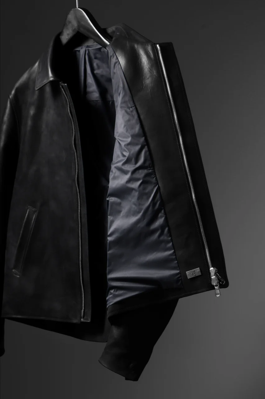 ierib EX-Collared Zip Jacket / Horse Nubuck Leather (BLACK) - Image 55