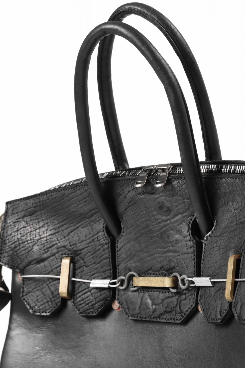 ierib exclusive 2way Bark Bag 35 / Horse Nubuck + Waxed Horse Butt Leather (BLACK) - Image 11