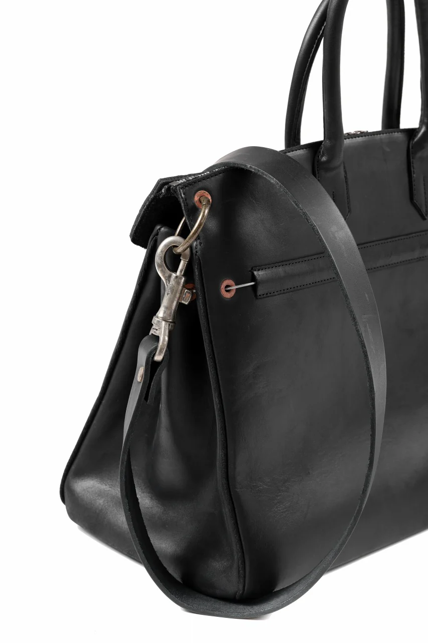 ierib exclusive 2way Bark Bag 35 / Horse Nubuck + Waxed Horse Butt Leather (BLACK) - Image 13