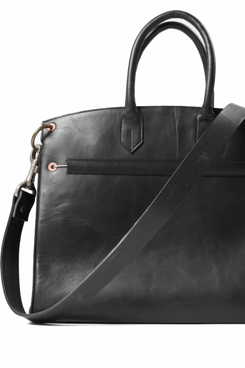 ierib exclusive 2way Bark Bag 35 / Horse Nubuck + Waxed Horse Butt Leather (BLACK) - Image 14
