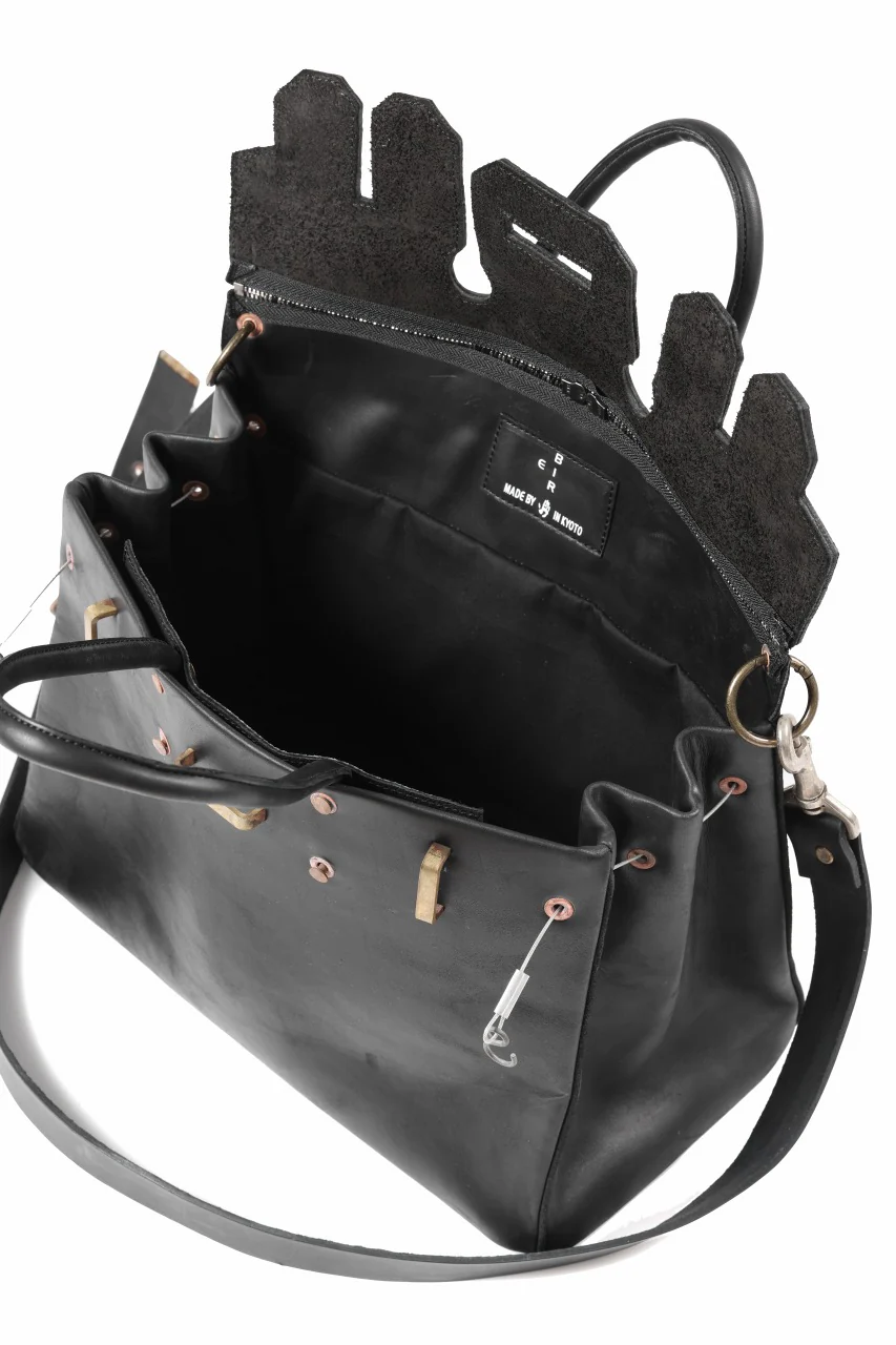 ierib exclusive 2way Bark Bag 35 / Horse Nubuck + Waxed Horse Butt Leather (BLACK) - Image 15