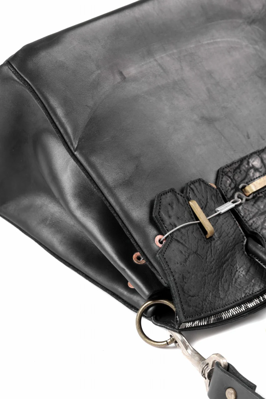 ierib exclusive 2way Bark Bag 35 / Horse Nubuck + Waxed Horse Butt Leather (BLACK) - Image 18