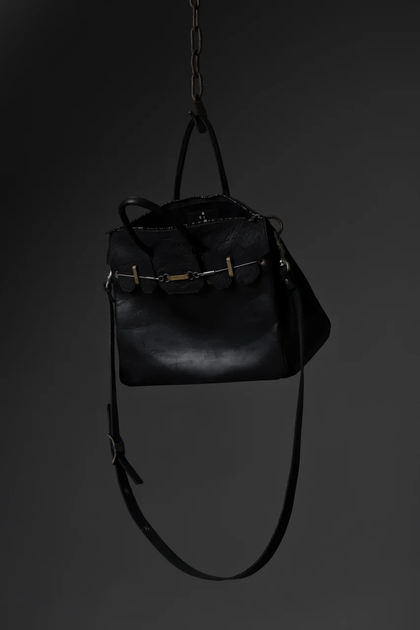 ierib exclusive 2way Bark Bag 35 / Horse Nubuck + Waxed Horse Butt Leather (BLACK) - Image 24