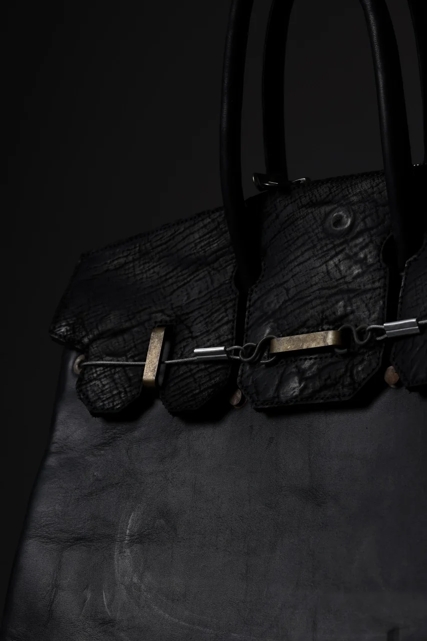 ierib exclusive 2way Bark Bag 35 / Horse Nubuck + Waxed Horse Butt Leather (BLACK) - Image 25