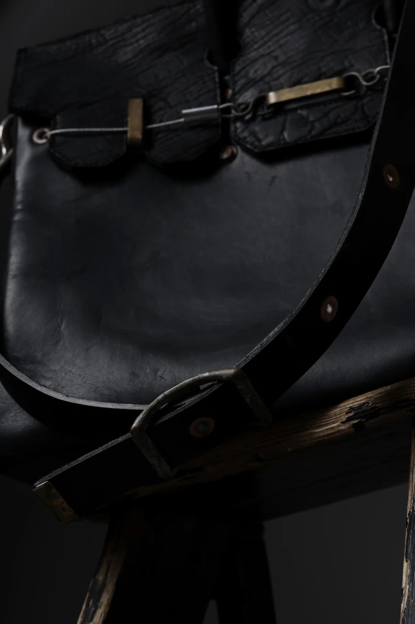 ierib exclusive 2way Bark Bag 35 / Horse Nubuck + Waxed Horse Butt Leather (BLACK) - Image 27