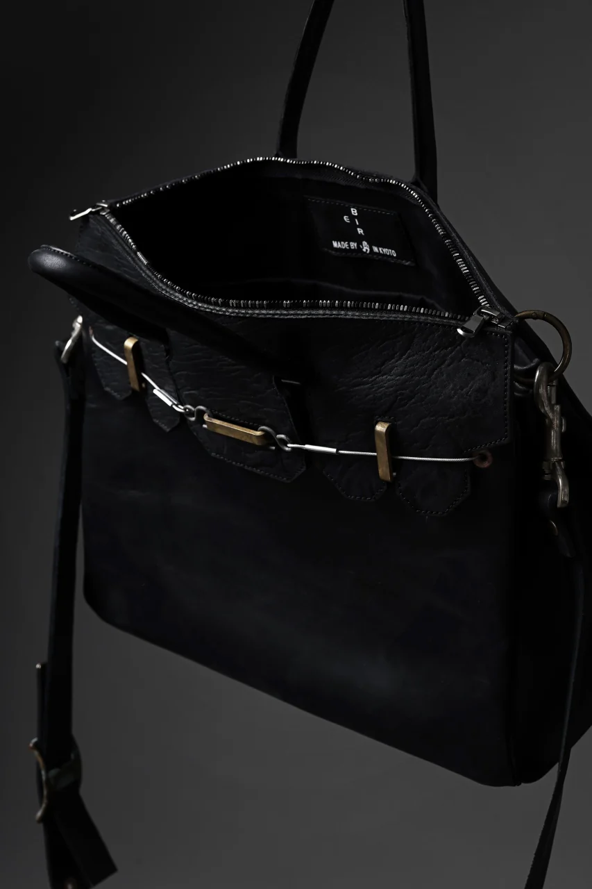 ierib exclusive 2way Bark Bag 35 / Horse Nubuck + Waxed Horse Butt Leather (BLACK) - Image 29