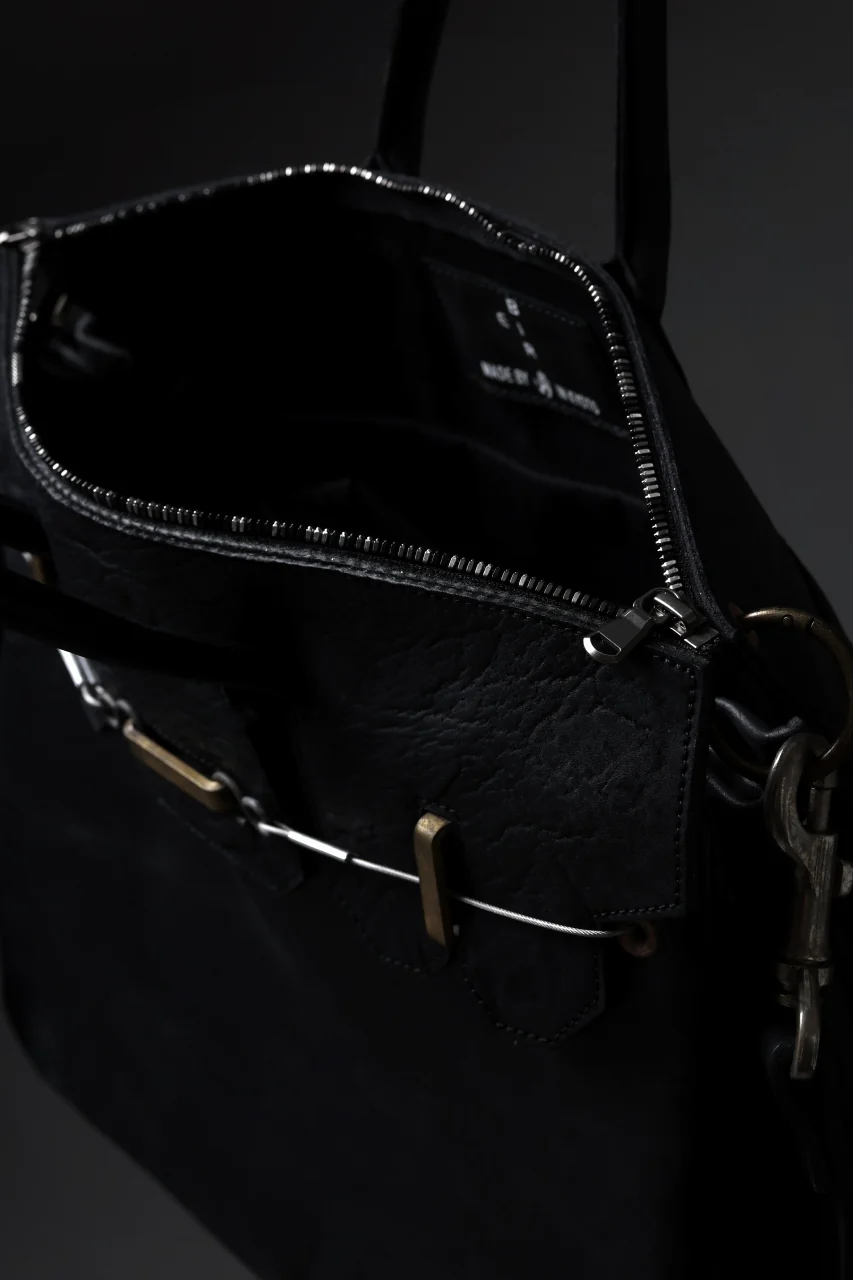 ierib exclusive 2way Bark Bag 35 / Horse Nubuck + Waxed Horse Butt Leather (BLACK) - Image 30