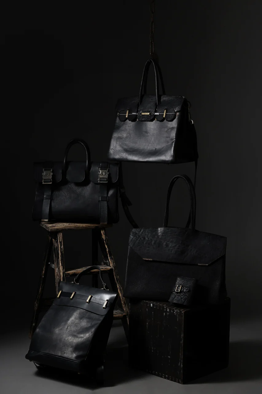 ierib exclusive 2way Bark Bag 35 / Horse Nubuck + Waxed Horse Butt Leather (BLACK) - Image 31