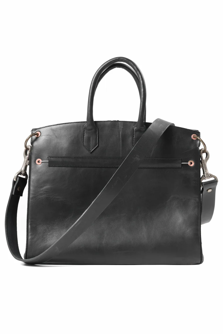ierib exclusive 2way Bark Bag 35 / Horse Nubuck + Waxed Horse Butt Leather (BLACK) - Image 4