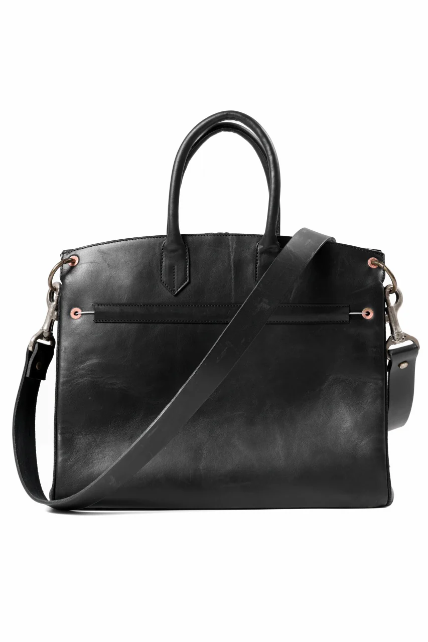 ierib exclusive 2way Bark Bag 35 / Horse Nubuck + Waxed Horse Butt Leather (BLACK) - Image 5