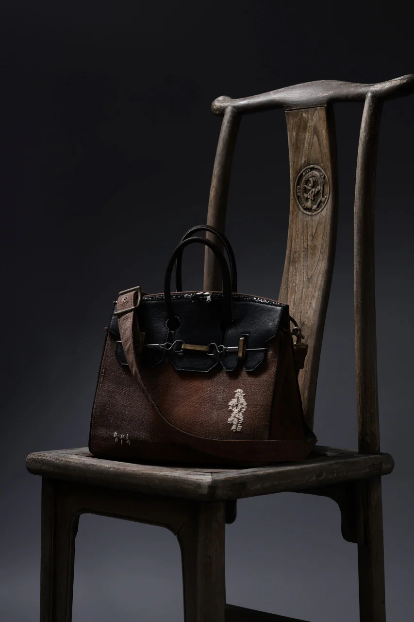ierib exclusive 2Way Bark Bag / Vintage SAKABUKURO + FVT Oiled Horse Leather (BROWN / BLACK) - Image 10