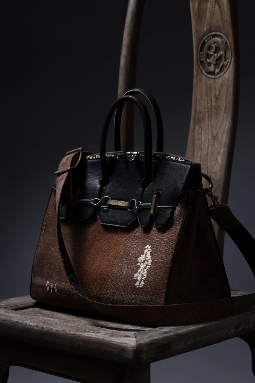 ierib exclusive 2Way Bark Bag / Vintage SAKABUKURO + FVT Oiled Horse Leather (BROWN / BLACK) - Image 12