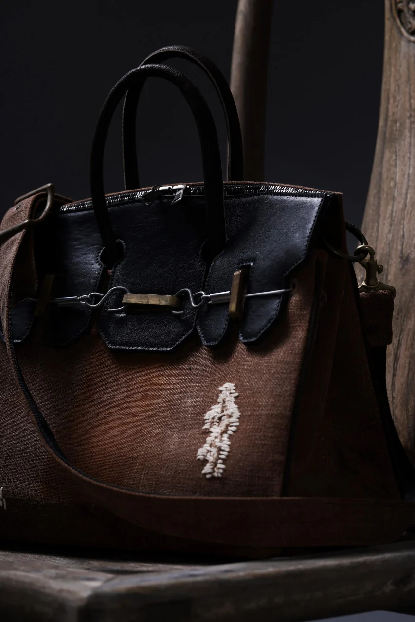 ierib exclusive 2Way Bark Bag / Vintage SAKABUKURO + FVT Oiled Horse Leather (BROWN / BLACK) - Image 15
