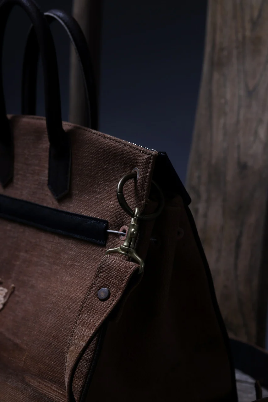ierib exclusive 2Way Bark Bag / Vintage SAKABUKURO + FVT Oiled Horse Leather (BROWN / BLACK) - Image 17