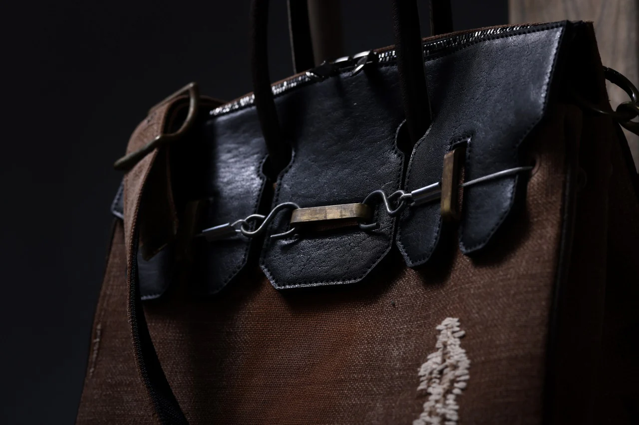 ierib exclusive 2Way Bark Bag / Vintage SAKABUKURO + FVT Oiled Horse Leather (BROWN / BLACK) - Image 22
