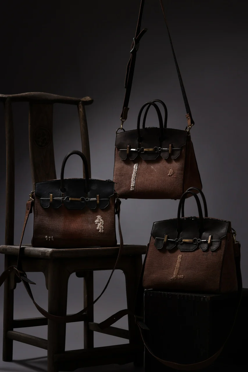 ierib exclusive 2Way Bark Bag / Vintage SAKABUKURO + FVT Oiled Horse Leather (BROWN / BLACK) - Image 23