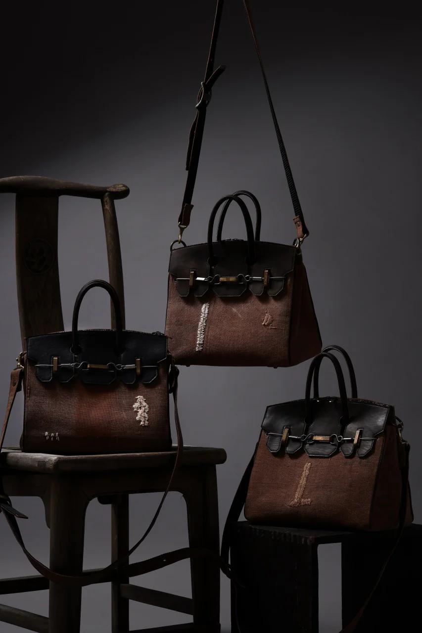 ierib exclusive 2Way Bark Bag / Vintage SAKABUKURO + FVT Oiled Horse Leather (BROWN / BLACK) - Image 24