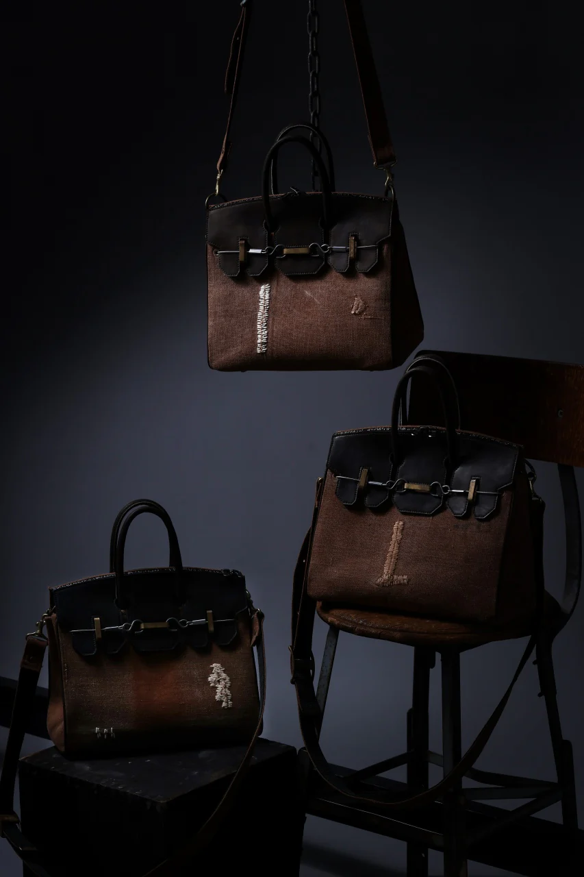 ierib exclusive 2Way Bark Bag / Vintage SAKABUKURO + FVT Oiled Horse Leather (BROWN / BLACK) - Image 25