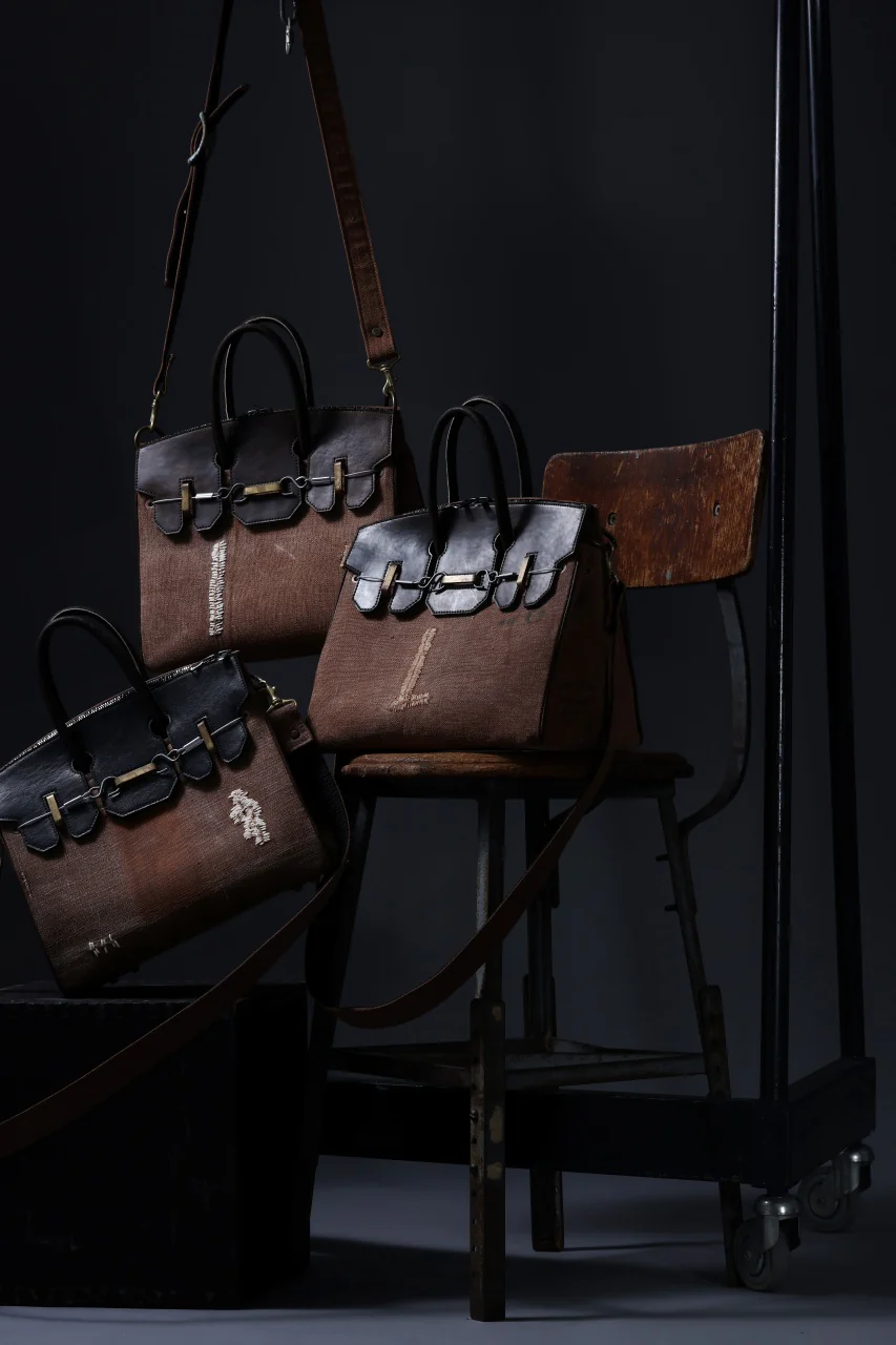 ierib exclusive 2Way Bark Bag / Vintage SAKABUKURO + FVT Oiled Horse Leather (BROWN / BLACK) - Image 26