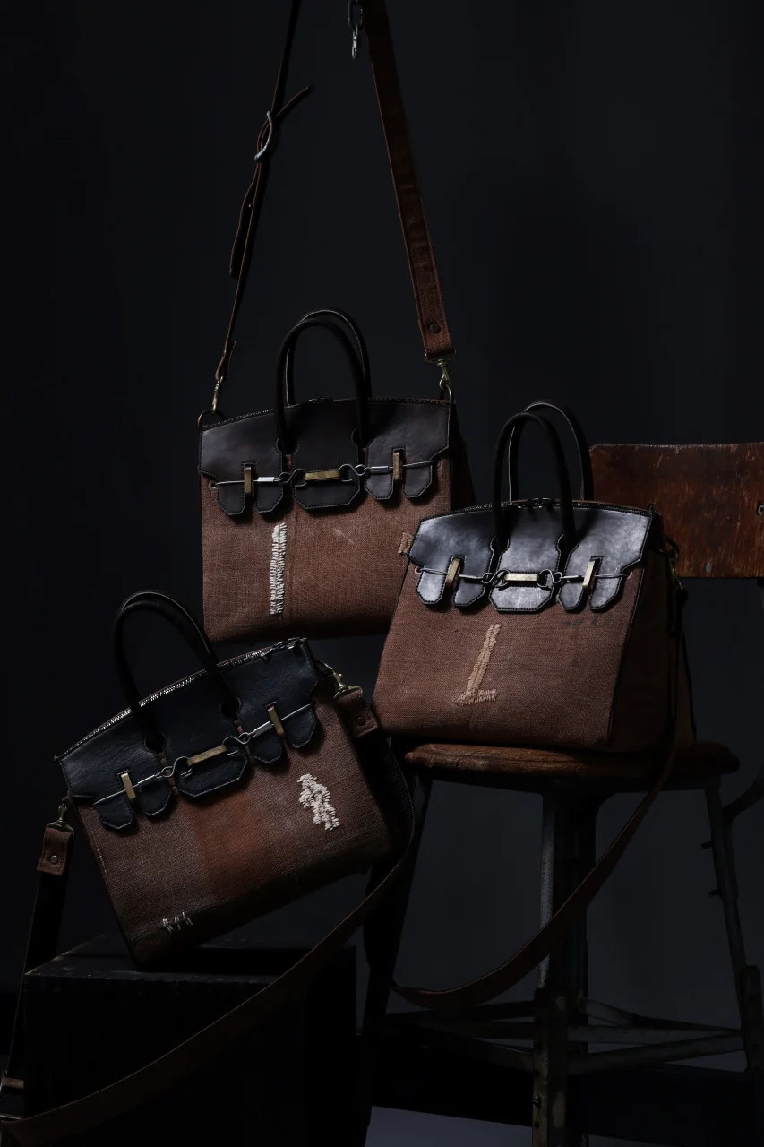 ierib exclusive 2Way Bark Bag / Vintage SAKABUKURO + FVT Oiled Horse Leather (BROWN / BLACK) - Image 27