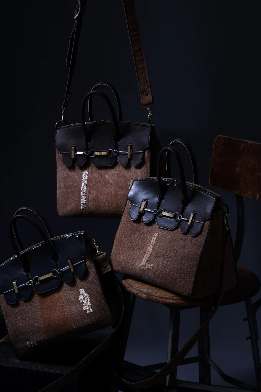 ierib exclusive 2Way Bark Bag / Vintage SAKABUKURO + FVT Oiled Horse Leather (BROWN / BLACK) - Image 28