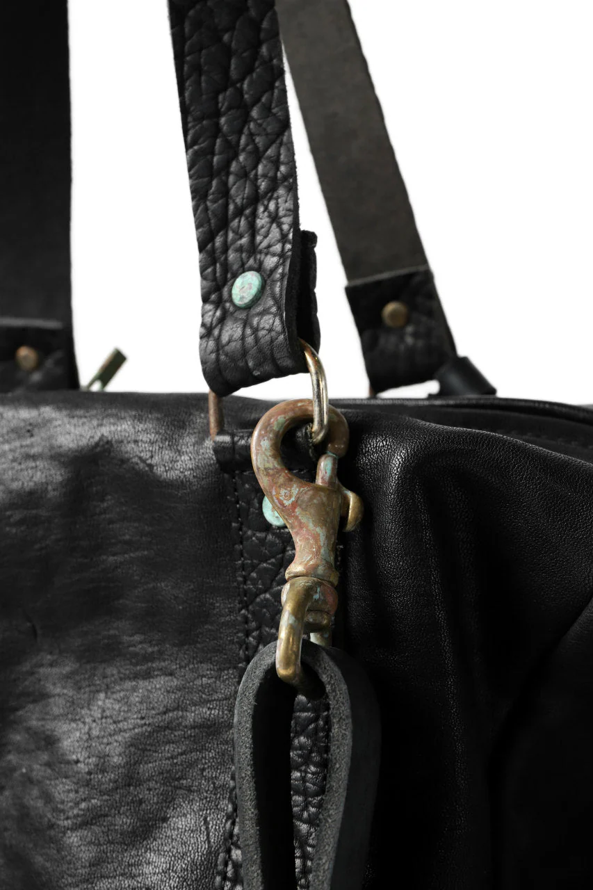ierib exclusive 2way Doctors Bag Small with Strap Belt / FVT Oiled Horse Leather (BLACK) - Image 15