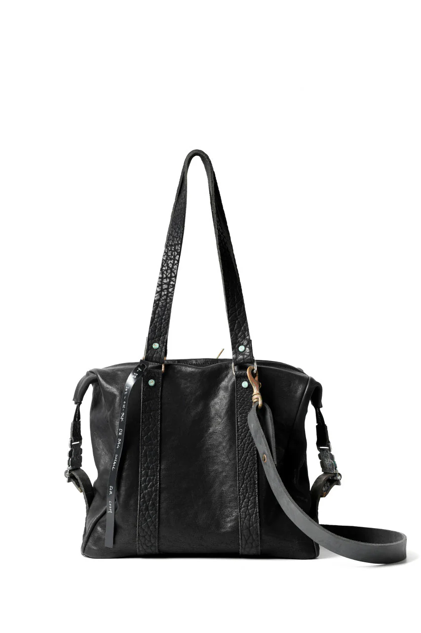 ierib exclusive 2way Doctors Bag Small with Strap Belt / FVT Oiled Horse Leather (BLACK) - Image 8