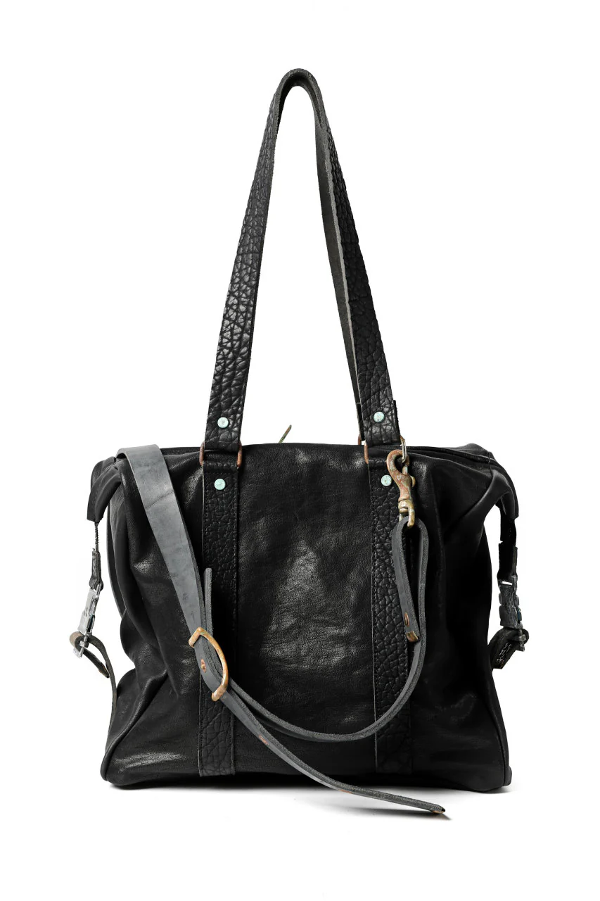 ierib exclusive 2way Doctors Bag with Strap Belt / FVT Oiled Horse (BLACK)
