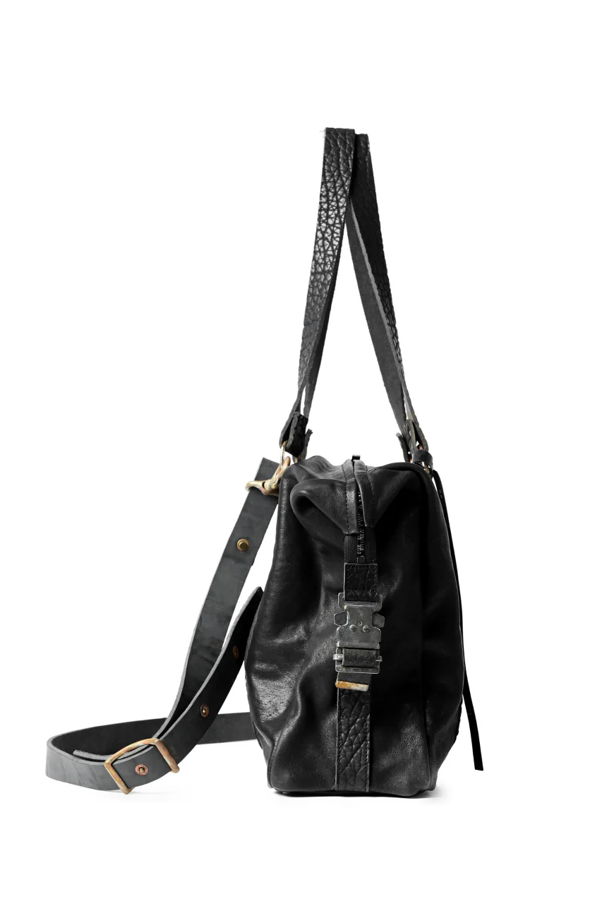 ierib exclusive 2way Doctors Bag with Strap Belt / FVT Oiled Horse (BLACK) - Image 3