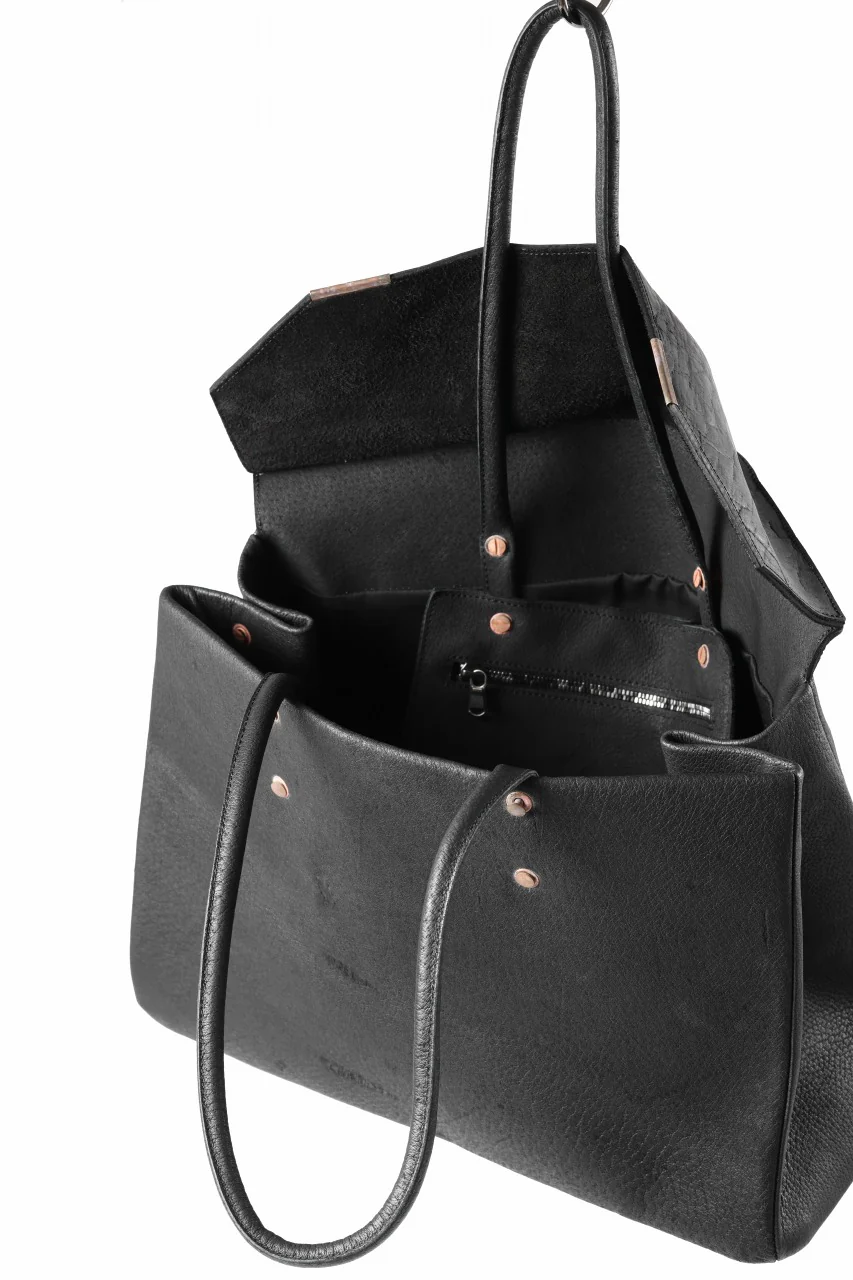 ierib exclusive Bark Bag Prot 40 / Wild Boar + Waxed Horse Butt Leather (BLACK) - Image 6
