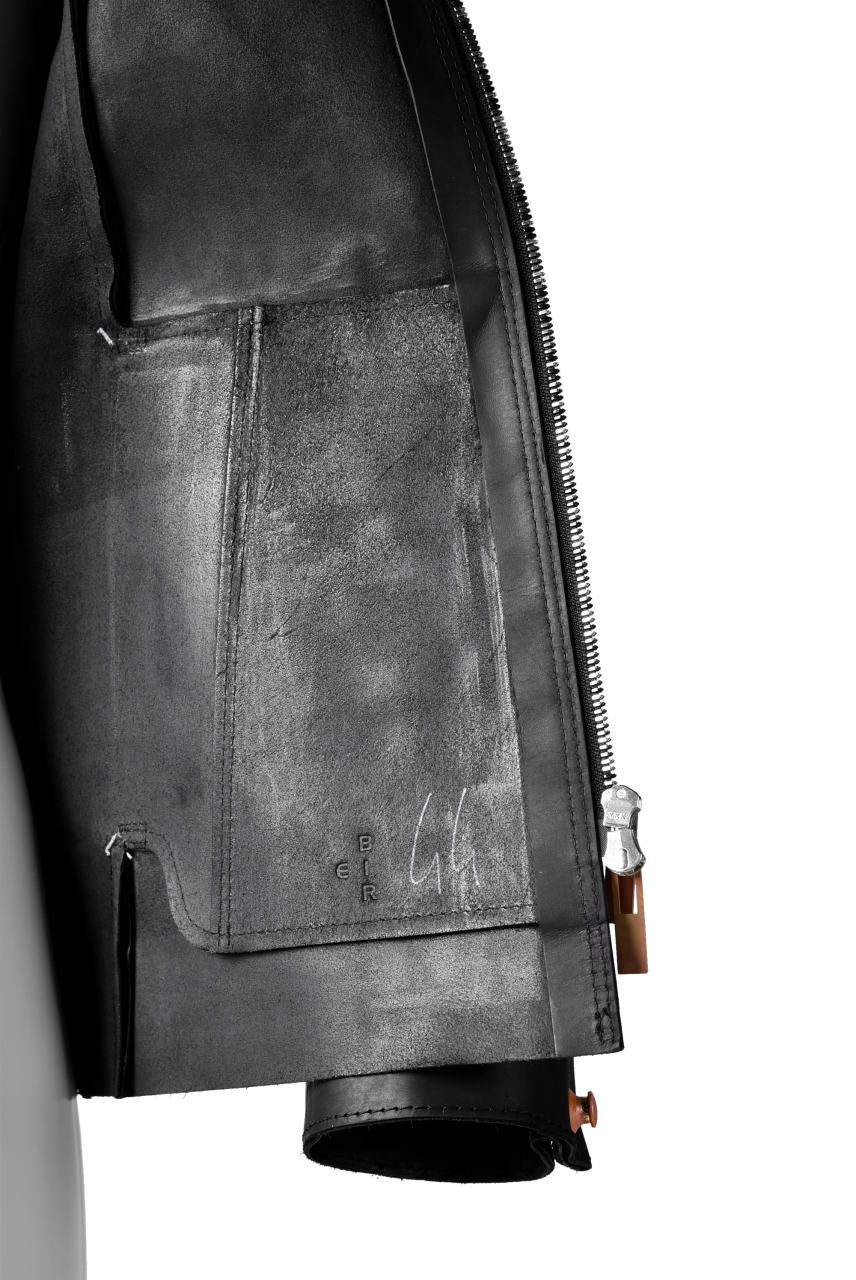 ierib exclusive classic zipper jacket / Nicolas Italy Vachetta (BLACK) - Image 21