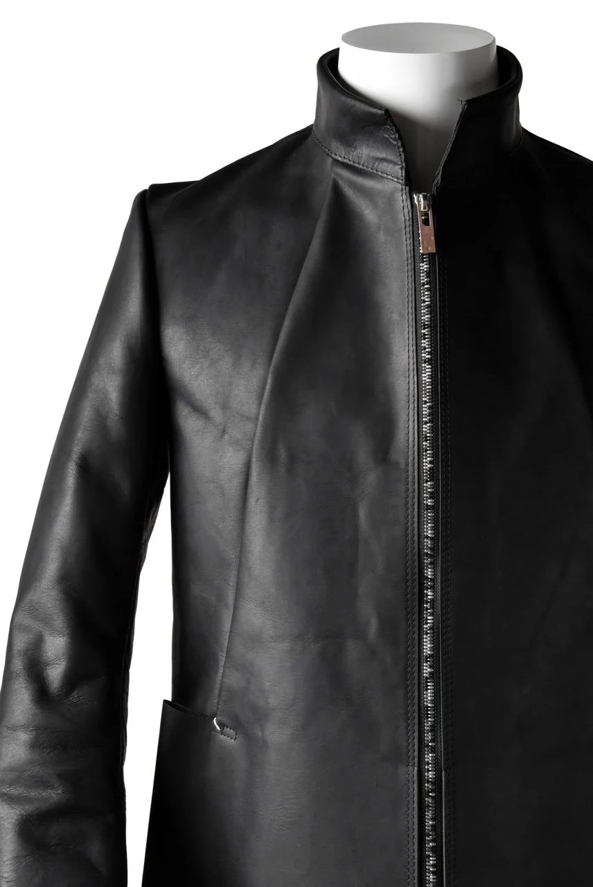 ierib exclusive classic zipper jacket / Nicolas Italy Vachetta (BLACK) - Image 6