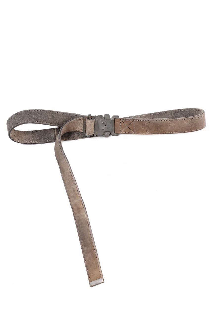 ierib exclusive detachable buckle belt / horse cordovan leather (NUDE GREY) - Image 12