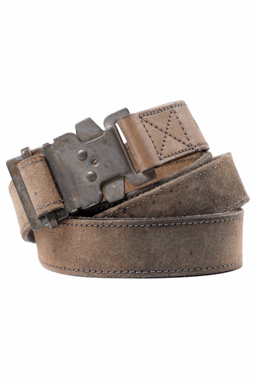 ierib exclusive detachable buckle belt / horse cordovan leather (NUDE GREY) - Image 2