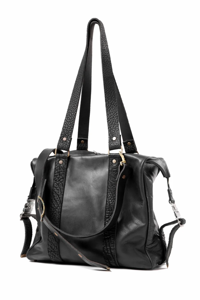 ierib exclusive Dr-Bag Small wt. Strap Belt / Horse Nubuck Leather (BLACK) - Image 3
