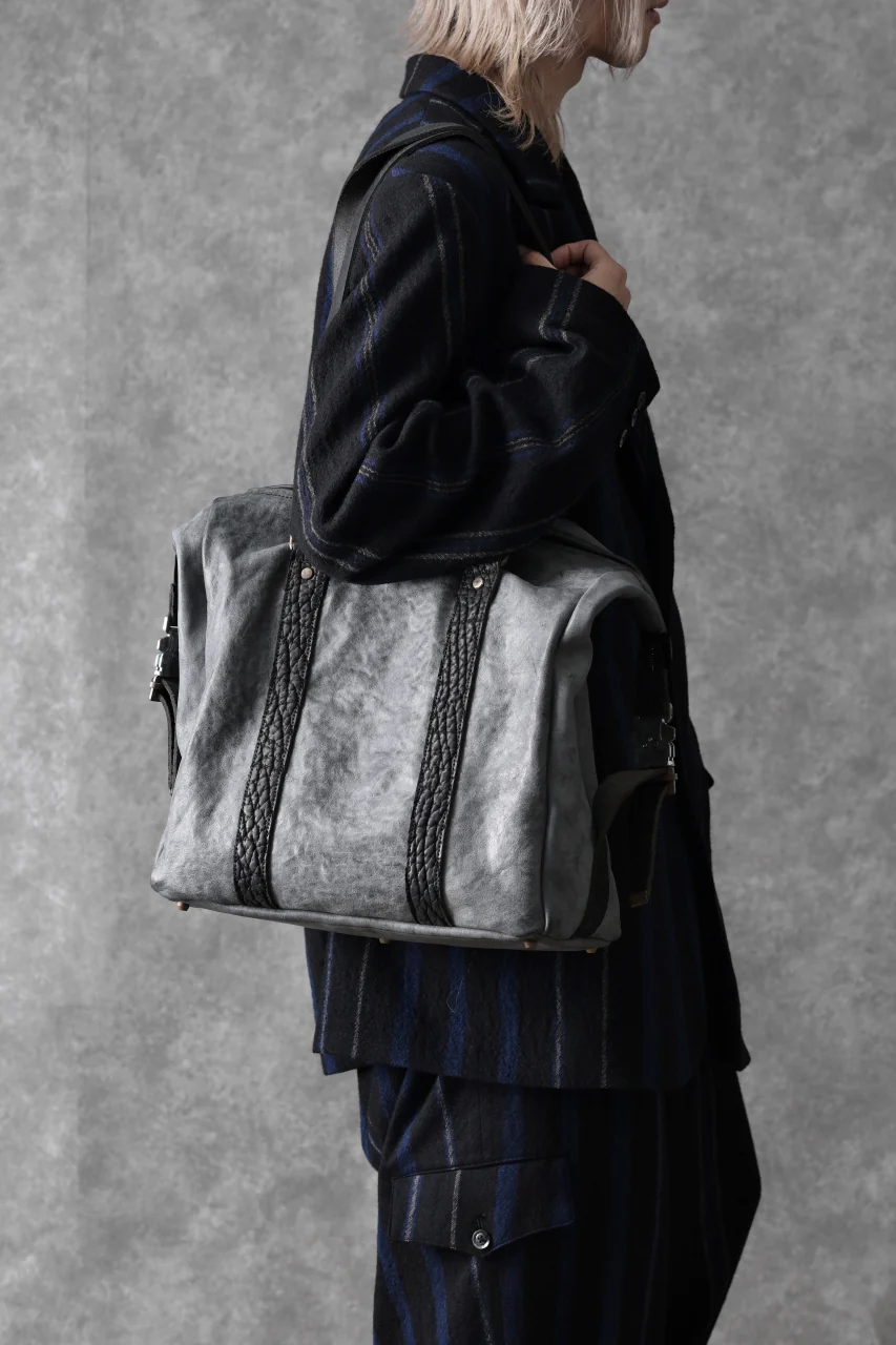 ierib exclusive Dr-Bag Small wt. Strap Belt / White Waxed Shrunken Horse (BLACK) - Image 13