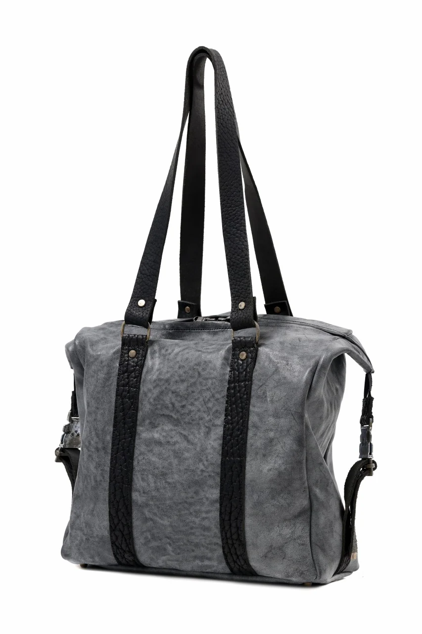 ierib exclusive Dr-Bag Small wt. Strap Belt / White Waxed Shrunken Horse (BLACK) - Image 2