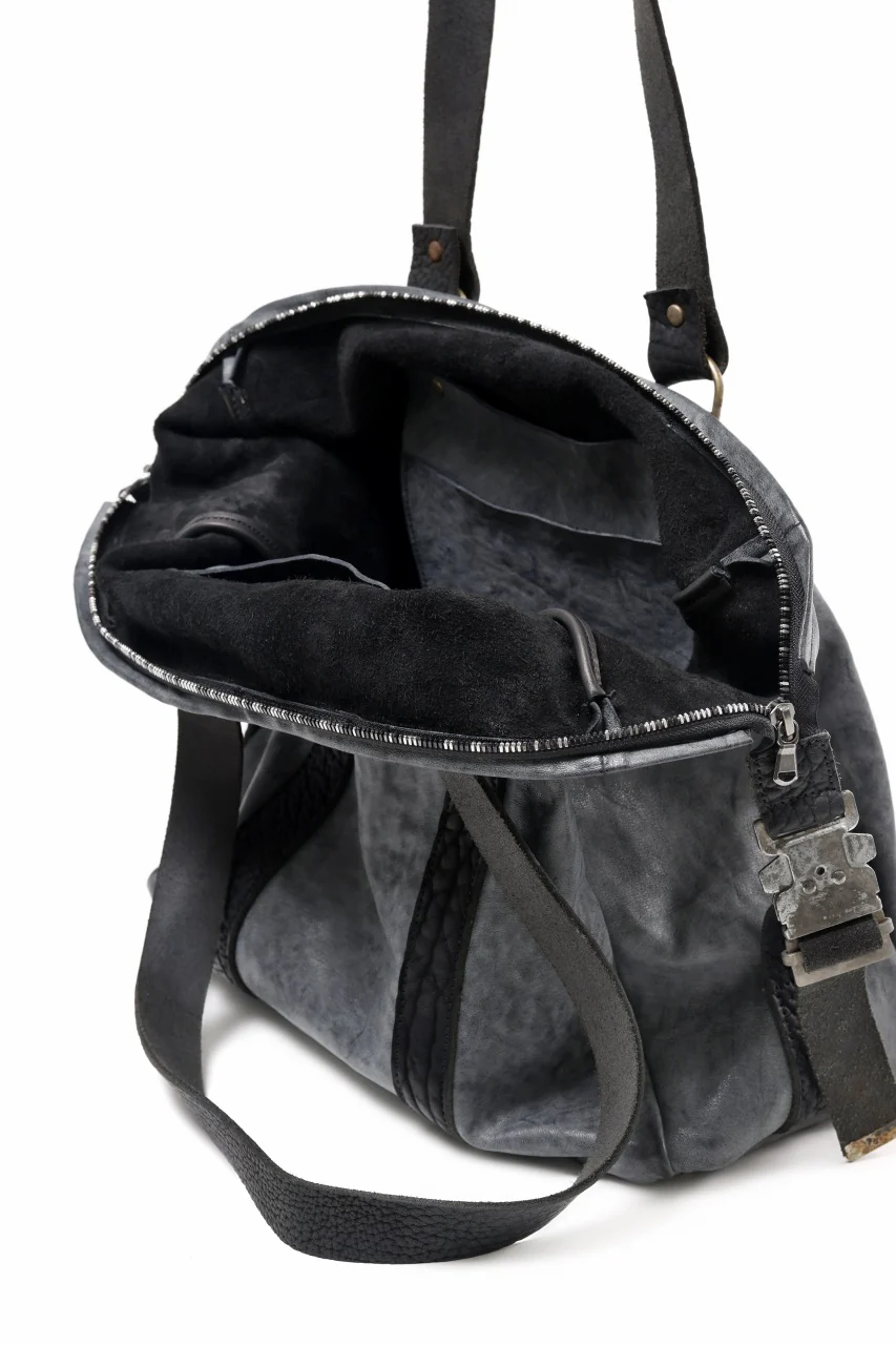 ierib exclusive Dr-Bag Small wt. Strap Belt / White Waxed Shrunken Horse (BLACK) - Image 5