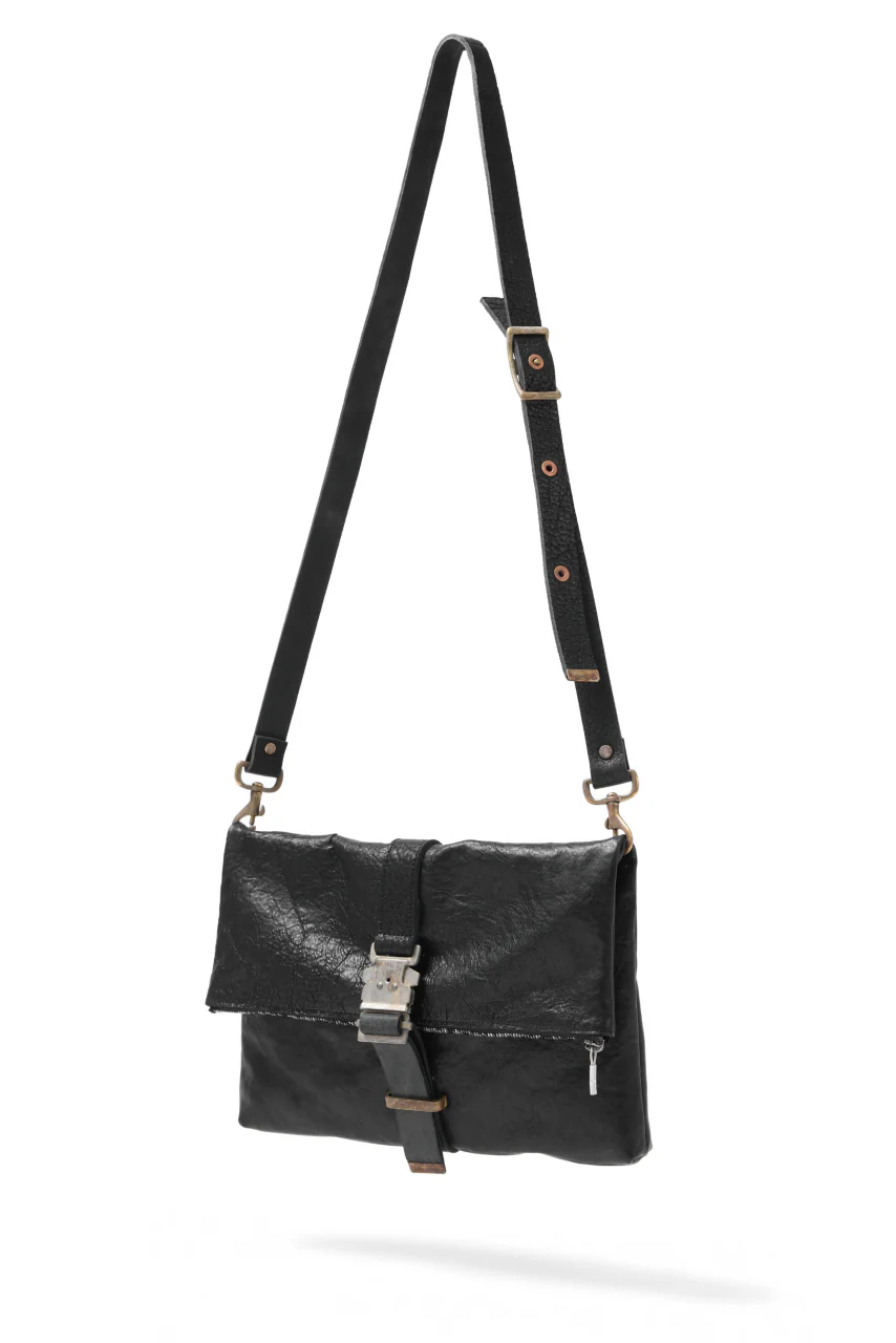 ierib exclusive Folded Clutch Bag with Shoulder Strap / FVT Oiled Horse (BLACK) - Image 2