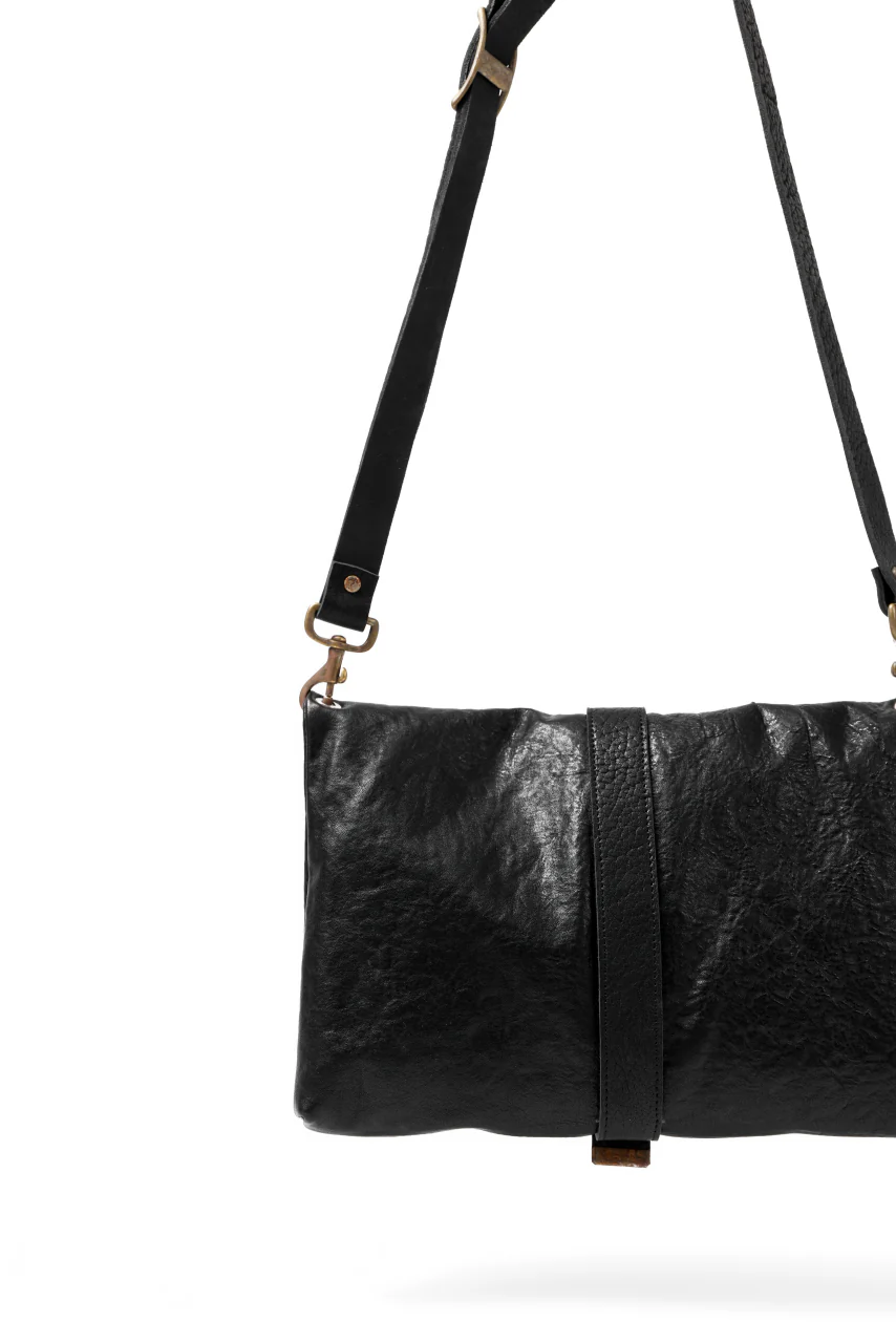 ierib exclusive Folded Clutch Bag with Shoulder Strap / FVT Oiled Horse (BLACK) - Image 21